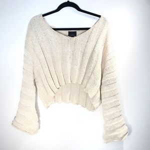 Lumière knit crop sweater bell sleeves size medium
